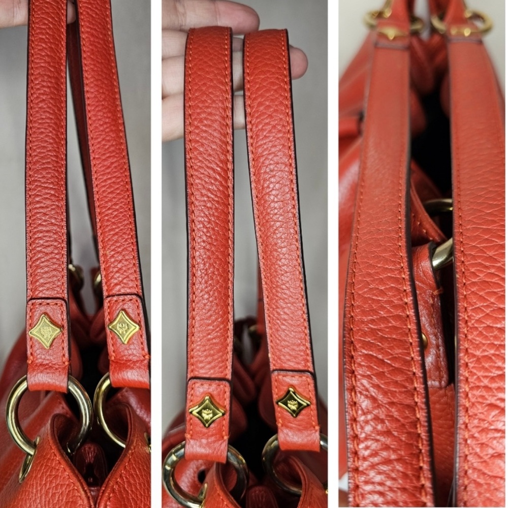 MCM 2 Way Motif Leather Drawstring Bucket Bag with Dusty. Excellent Condition - Picture 2 of 13